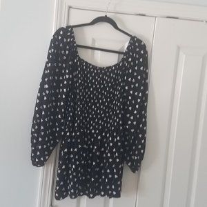 Bobeau Smocked Peplum Blouse